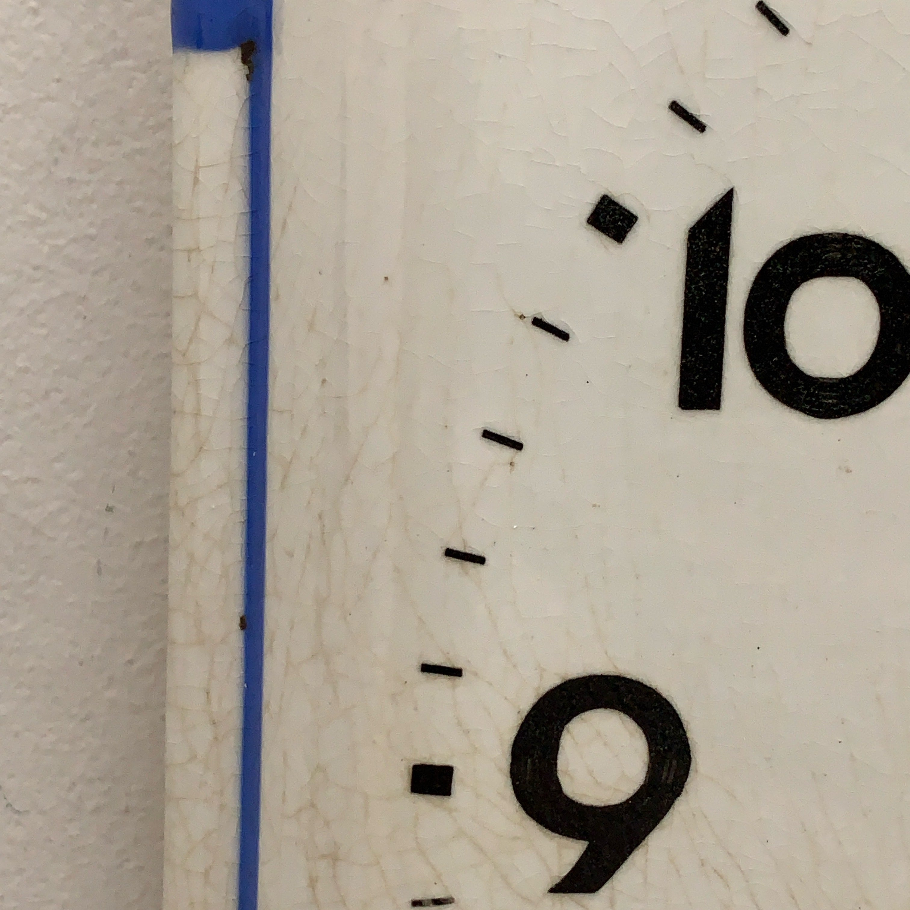 Schramberg Majolika Ceramic Wall Clock, 1930s, White and Blue, Square Case, Germany
