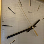 Seiko QA211D Square Wall Clock – 1970s Gold Tone Brass Frame Textured Dial Original Hands 11 Inch
