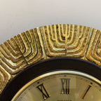 Seiko QA706G Sunburst Wall Clock, Metallic Gold, Roman Numerals, 1975–1980, 13 Inch