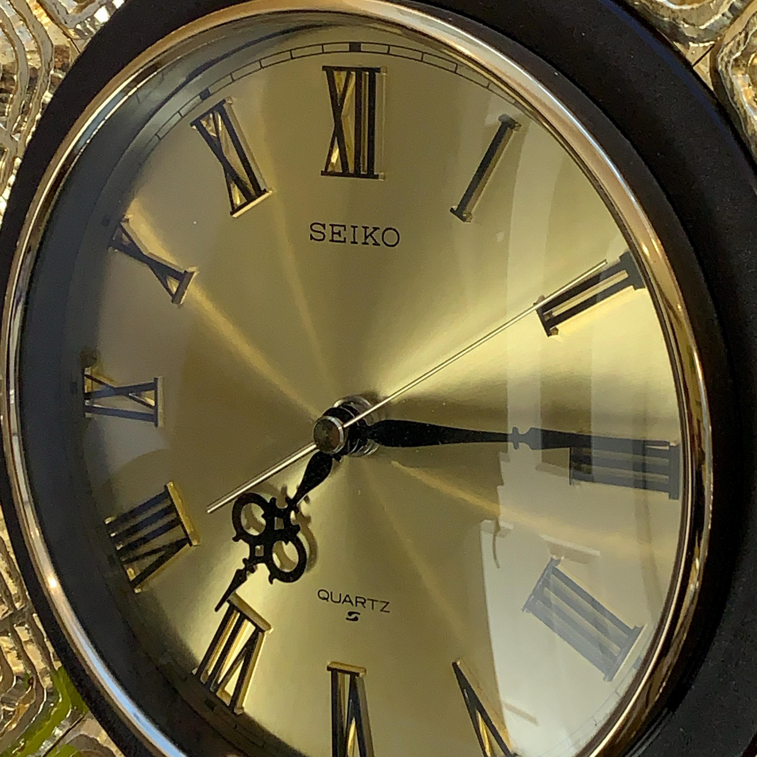 Seiko QA706G Sunburst Wall Clock, Metallic Gold, Roman Numerals, 1975–1980, 13 Inch