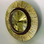 Seiko QA706G Sunburst Wall Clock, Metallic Gold, Roman Numerals, 1975–1980, 13 Inch