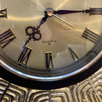 Seiko QA706G Sunburst Wall Clock, Metallic Gold, Roman Numerals, 1975–1980, 13 Inch