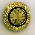 Seiko QA706G Sunburst Wall Clock, Metallic Gold, Roman Numerals, 1975–1980, 13 Inch