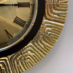 Seiko QA706G Sunburst Wall Clock, Metallic Gold, Roman Numerals, 1975–1980, 13 Inch