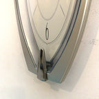 Seiko QXA342S Elongated Silver Wall Clock, NOS Unused, Quiet Sweep Quartz, Modern Japanese Design