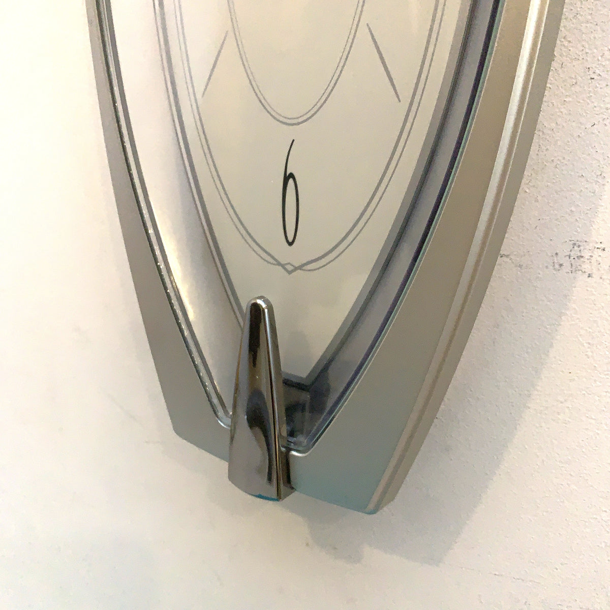 Seiko QXA342S Elongated Silver Wall Clock, NOS Unused, Quiet Sweep Quartz, Modern Japanese Design
