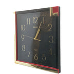 Seiko Wall Clock Vintage Gold Black Red Art Deco Quartz 30cm Retro Gift
