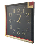 Seiko Wall Clock Vintage Gold Black Red Art Deco Quartz 30cm Retro Gift