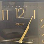 Seiko Wall Clock Vintage Gold Black Red Art Deco Quartz 30cm Retro Gift