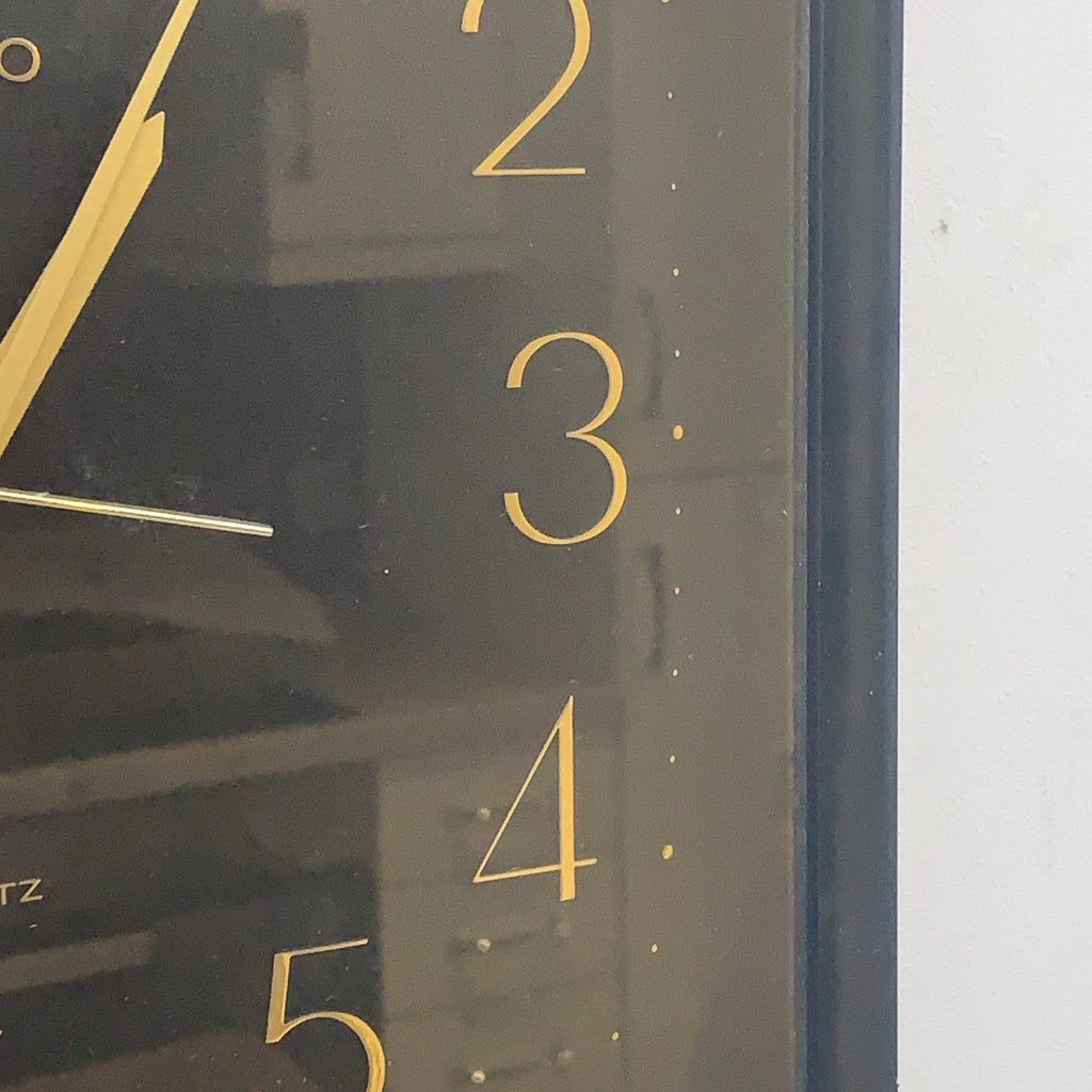 Seiko Wall Clock Vintage Gold Black Red Art Deco Quartz 30cm Retro Gift