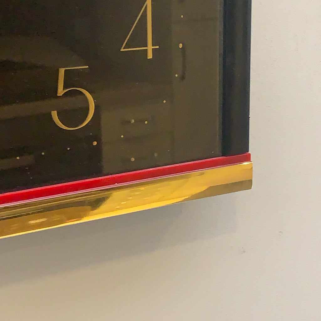 Seiko Wall Clock Vintage Gold Black Red Art Deco Quartz 30cm Retro Gift