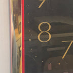 Seiko Wall Clock Vintage Gold Black Red Art Deco Quartz 30cm Retro Gift
