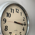 Seth Thomas Manager 16Q Chrome Wall Clock – 18.25 Inch Retro Statement Piece