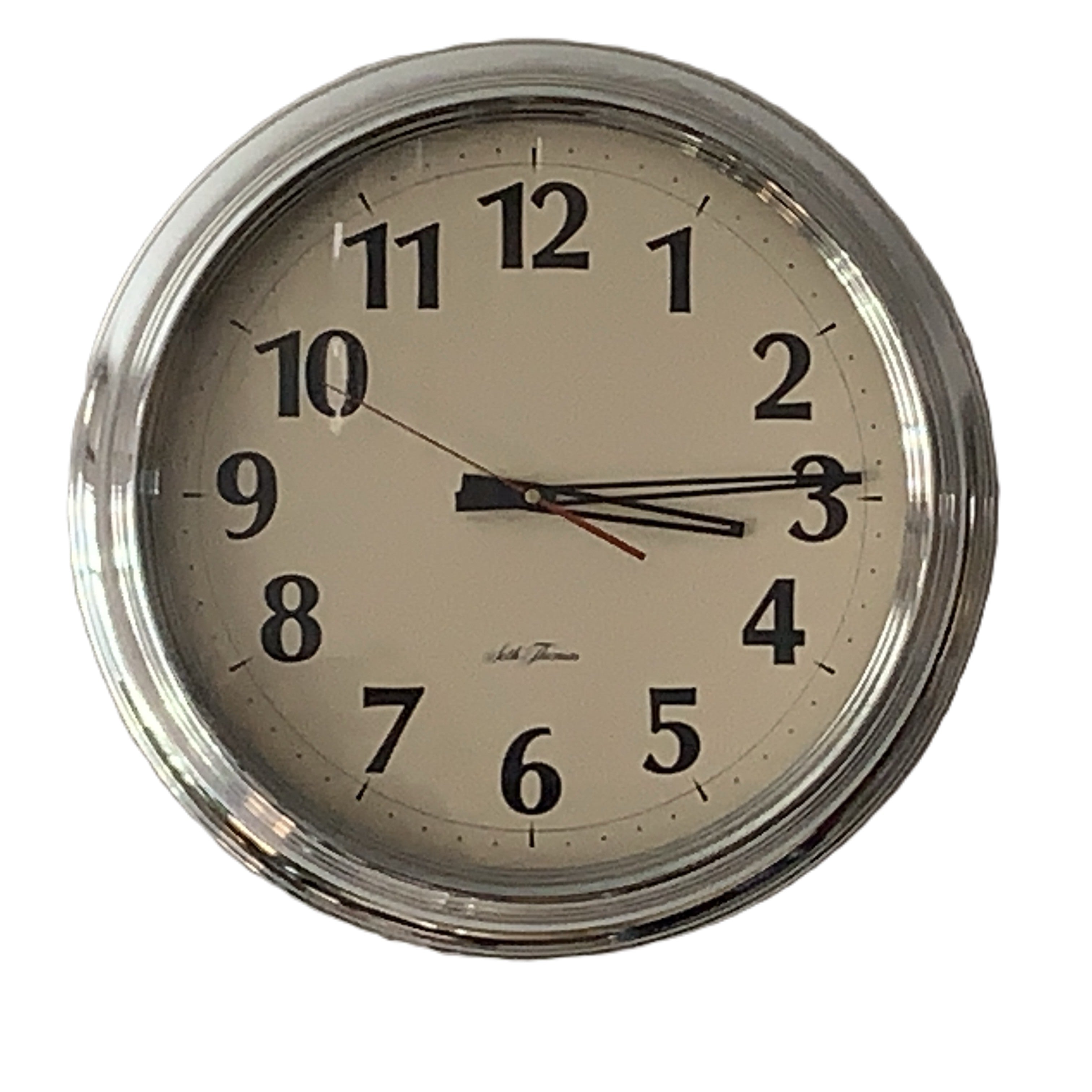 Seth Thomas Manager 16Q Chrome Wall Clock – 18.25 Inch Retro Statement Piece