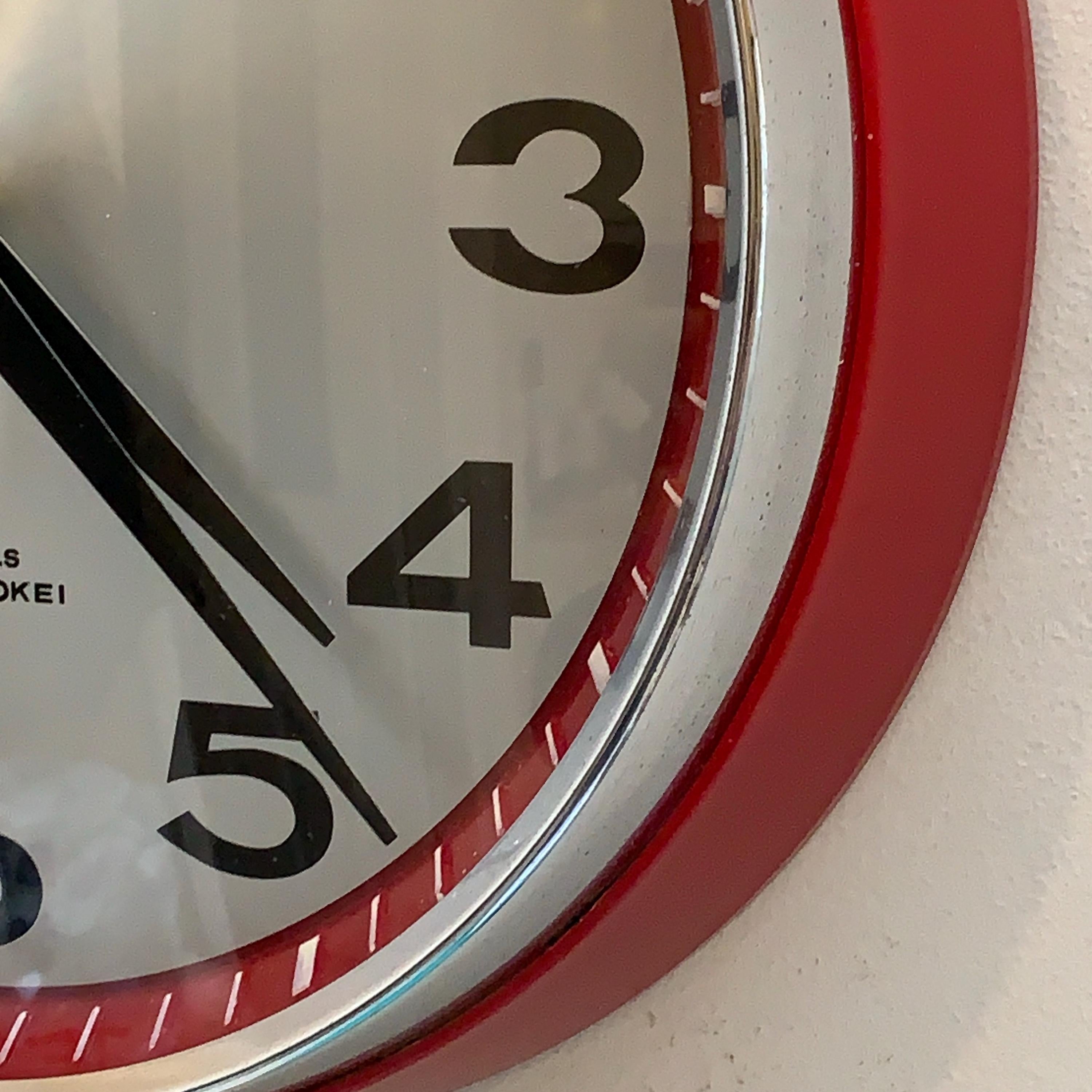 Silicon Clock Tokyo Tokei Wall Clock – Red, Japan, 10 Inch, New Quartz Movement