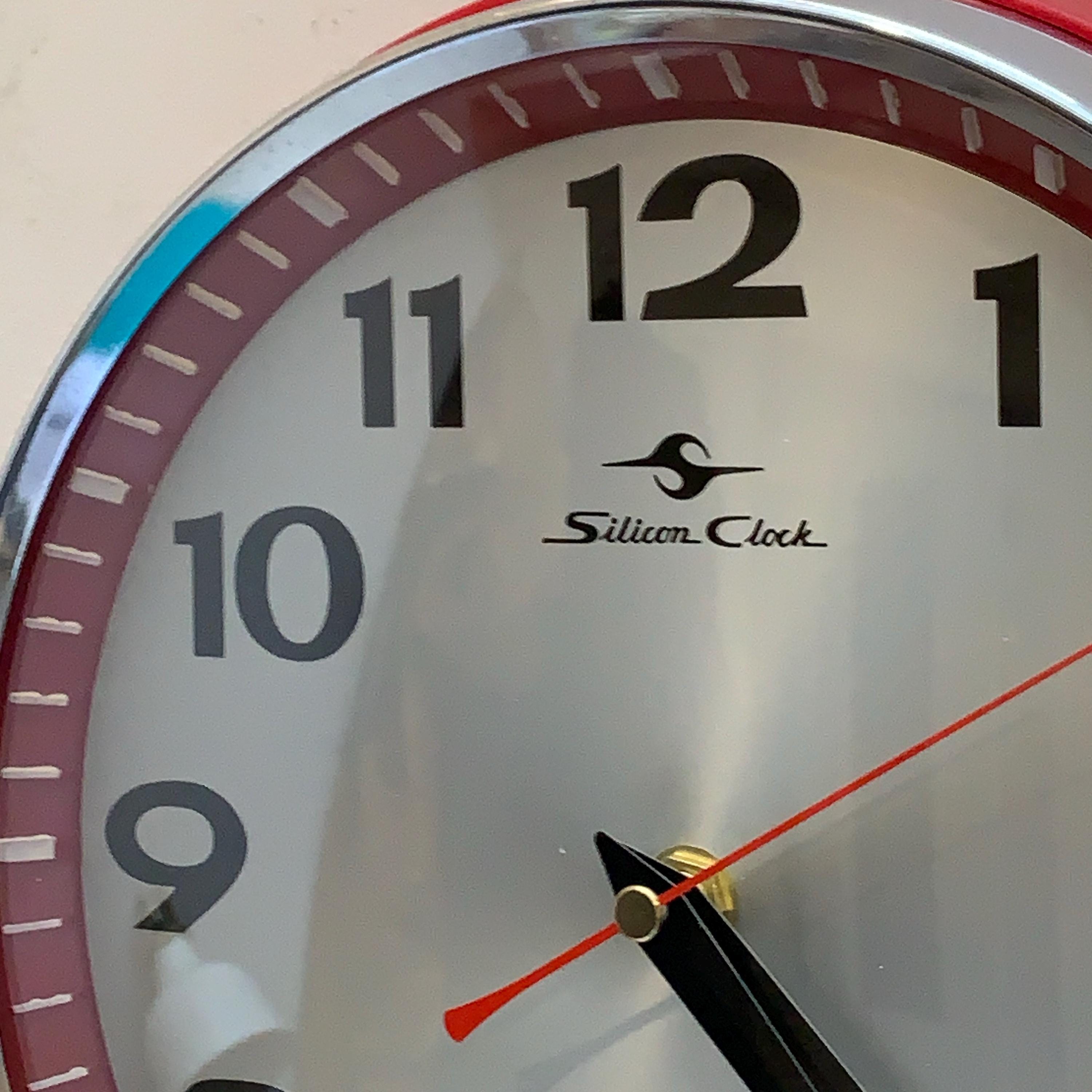 Silicon Clock Tokyo Tokei Wall Clock – Red, Japan, 10 Inch, New Quartz Movement