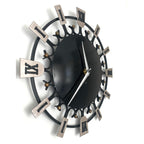 Smiths Dominica Wall Clock - 1950s British Wrought Iron Roman Numeral, Restored, 12 Inch