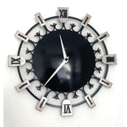 Smiths Dominica Wall Clock - 1950s British Wrought Iron Roman Numeral, Restored, 12 Inch