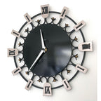 Smiths Dominica Wall Clock - 1950s British Wrought Iron Roman Numeral, Restored, 12 Inch