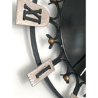 Smiths Dominica Wall Clock - 1950s British Wrought Iron Roman Numeral, Restored, 12 Inch