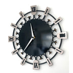 Smiths Dominica Wall Clock - 1950s British Wrought Iron Roman Numeral, Restored, 12 Inch