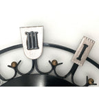 Smiths Dominica Wall Clock - 1950s British Wrought Iron Roman Numeral, Restored, 12 Inch