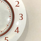 Smiths Vitreous Enamel Wall Clock Rare 1950s White Red Quartz 8in Gift