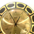 Staiger Op Art Wall Clock – 1970s Gold & Black Bezel, West Germany, New Old Stock