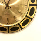 Staiger Op Art Wall Clock – 1970s Gold & Black Bezel, West Germany, New Old Stock