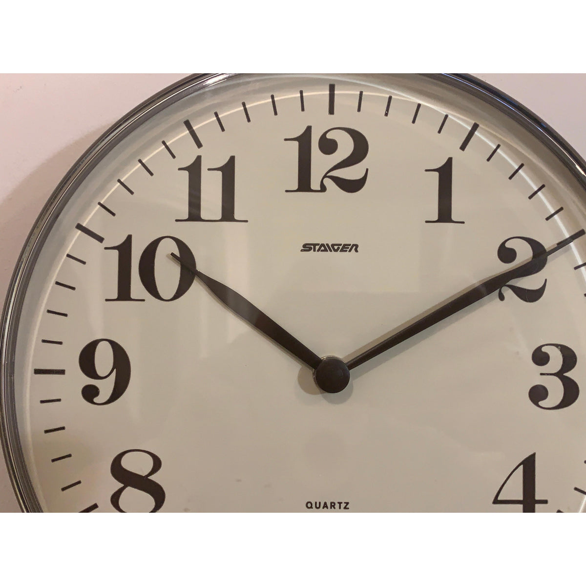 Staiger Wall Clock Vintage West Germany Quartz Brown Cream 70s 80s