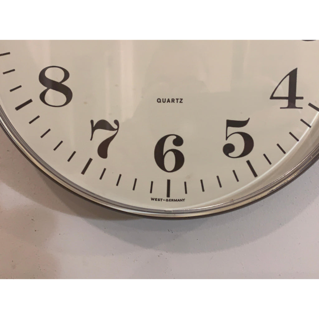 Staiger Wall Clock Vintage West Germany Quartz Brown Cream 70s 80s