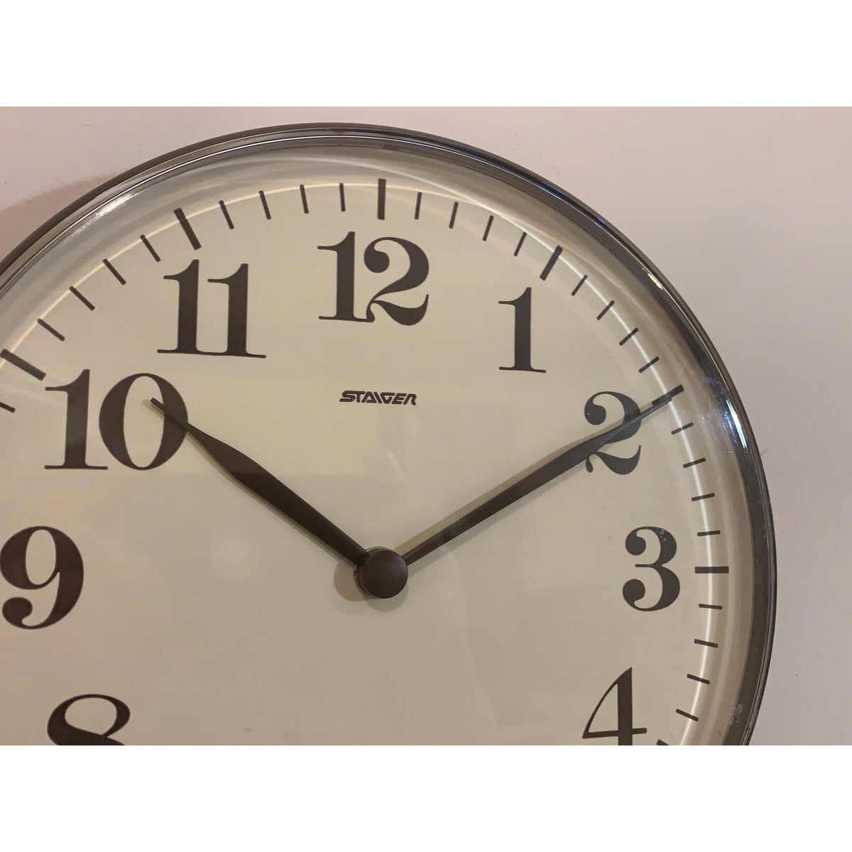 Staiger Wall Clock Vintage West Germany Quartz Brown Cream 70s 80s