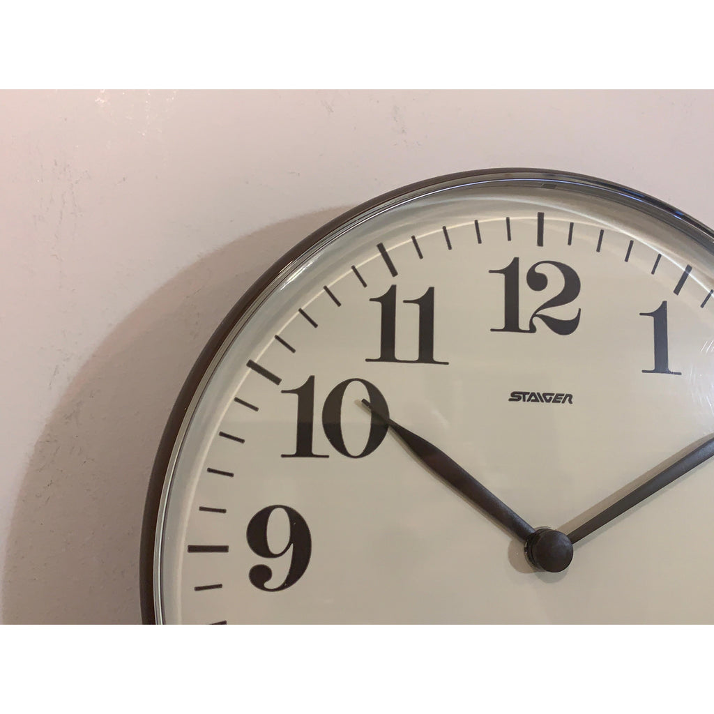 Staiger Wall Clock Vintage West Germany Quartz Brown Cream 70s 80s