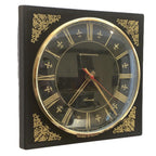 Standard Automatic Wall Clock – Irish Made, Black & Gold Fleur de Lis, 1960s