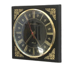 Standard Automatic Wall Clock – Irish Made, Black & Gold Fleur de Lis, 1960s