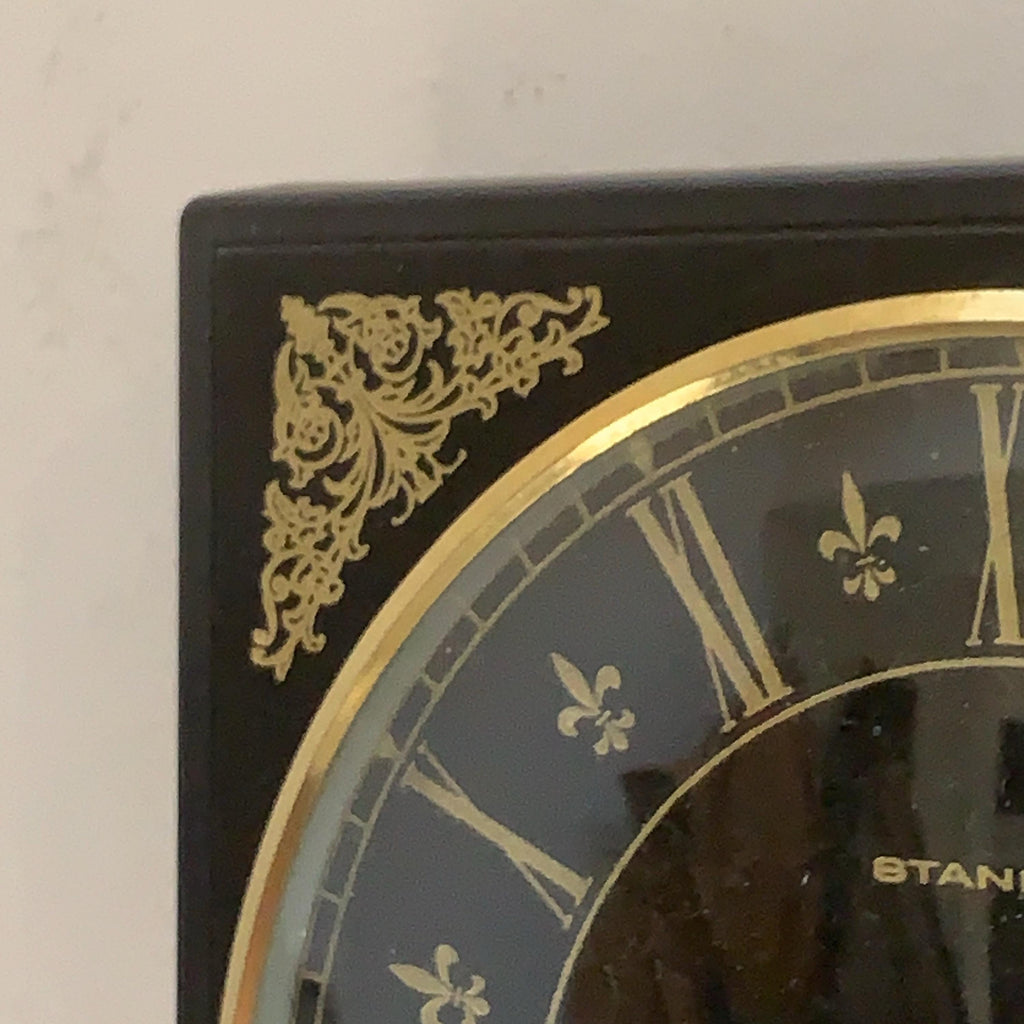 Standard Automatic Wall Clock – Irish Made, Black & Gold Fleur de Lis, 1960s