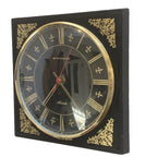 Standard Automatic Wall Clock – Irish Made, Black & Gold Fleur de Lis, 1960s