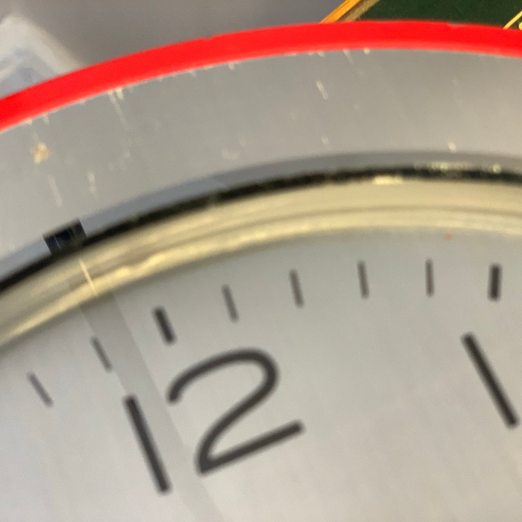 Timemaster Wall Clock, Red Steel, 1960s, Original Transistor Electronic Movement, German