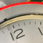 Timemaster Wall Clock, Red Steel, 1960s, Original Transistor Electronic Movement, German