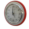 Timemaster Wall Clock, Red Steel, 1960s, Original Transistor Electronic Movement, German