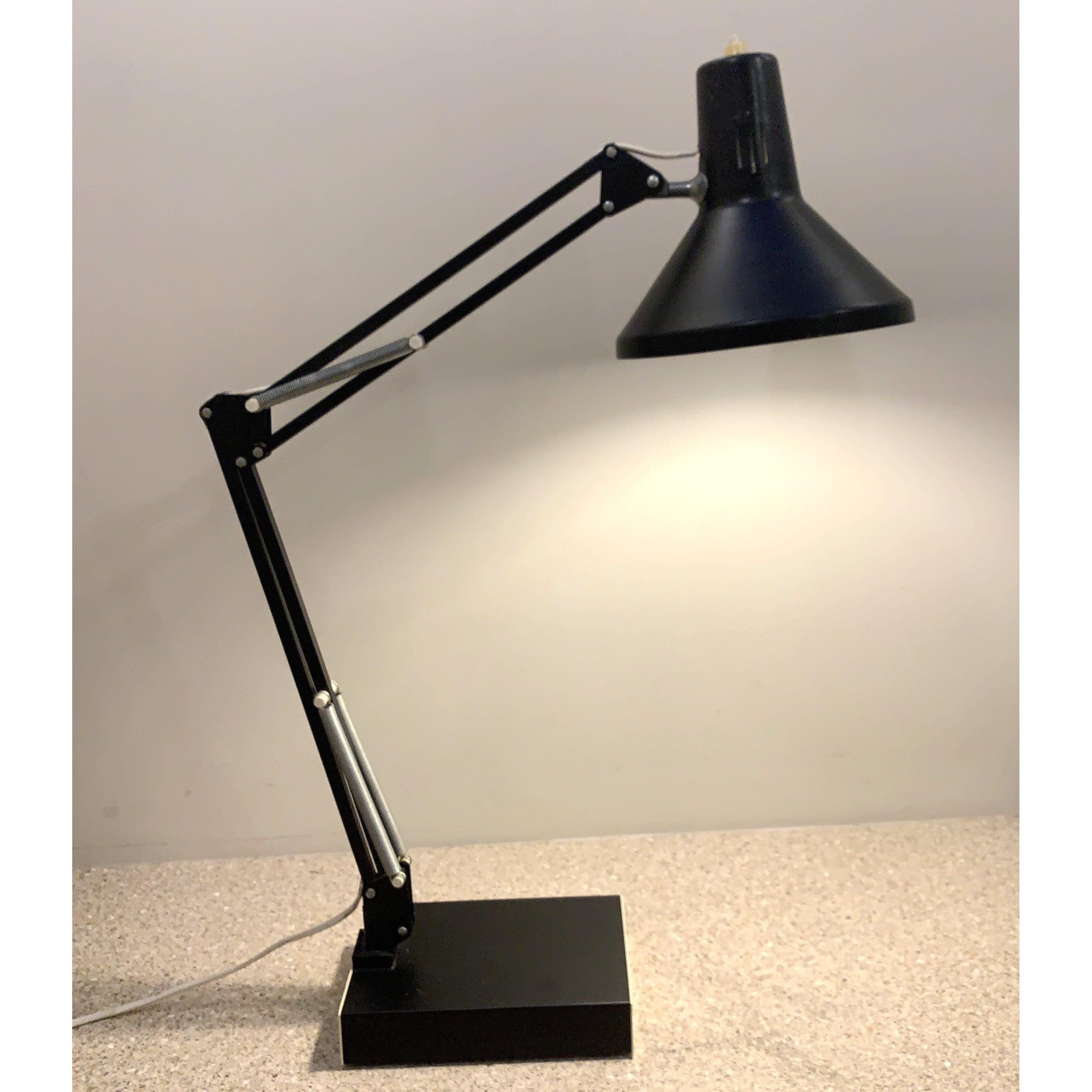 Twist T1 Architect Desk Lamp – 1970s Black Lacquered Steel Parallelogram Arm French 70cm