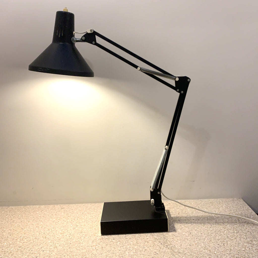 Twist T1 Architect Desk Lamp – 1970s Black Lacquered Steel Parallelogram Arm French 70cm