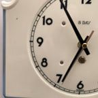 Vintage German Ceramic Wall Clock, 1930s Art Deco, Cream Ivory, 8 Day, Arched Case