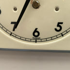 Vintage German Ceramic Wall Clock, 1930s Art Deco, Cream Ivory, 8 Day, Arched Case