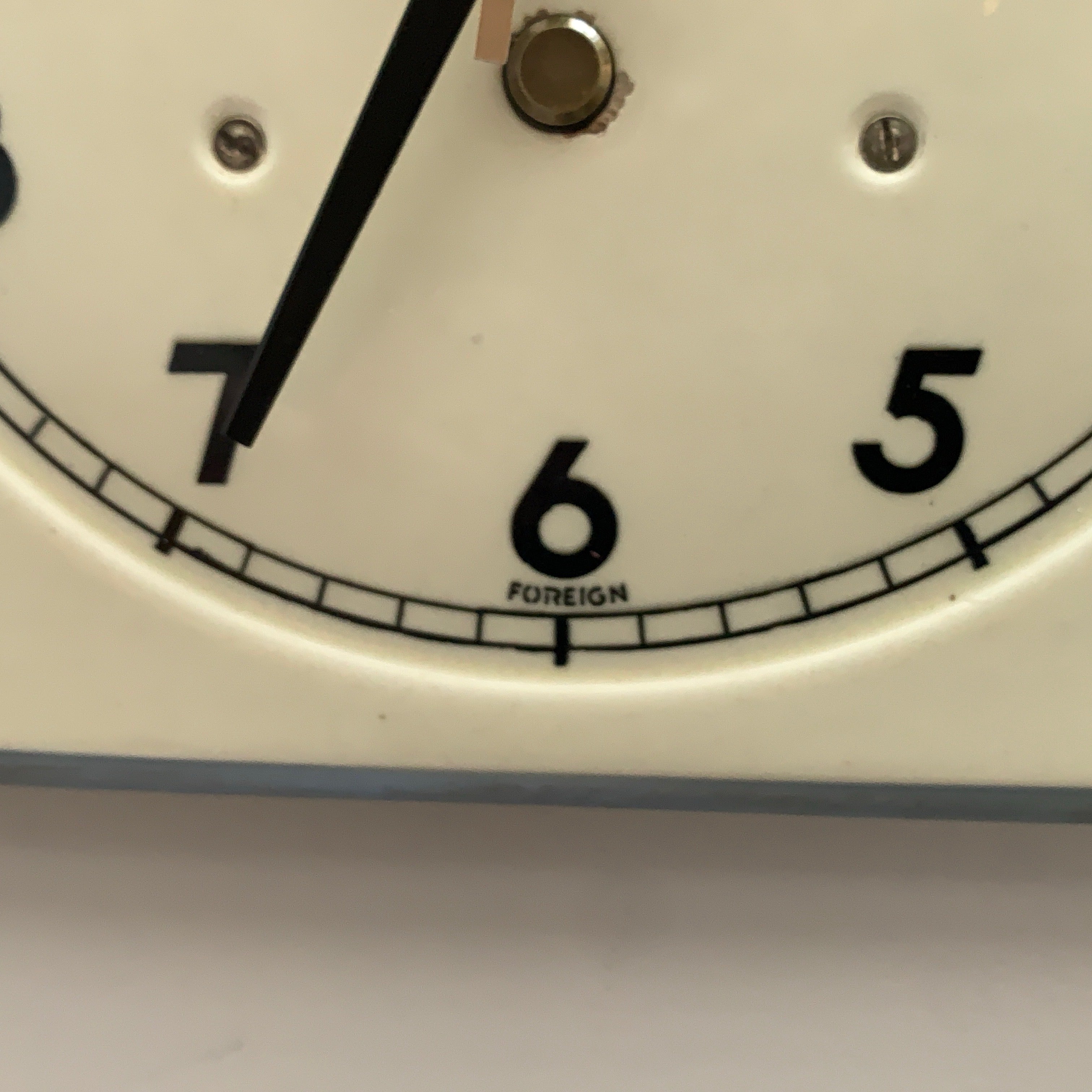 Vintage German Ceramic Wall Clock, 1930s Art Deco, Cream Ivory, 8 Day, Arched Case