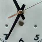 Vintage German Ceramic Wall Clock, 1930s Art Deco, Cream Ivory, 8 Day, Arched Case