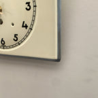 Vintage German Ceramic Wall Clock, 1930s Art Deco, Cream Ivory, 8 Day, Arched Case