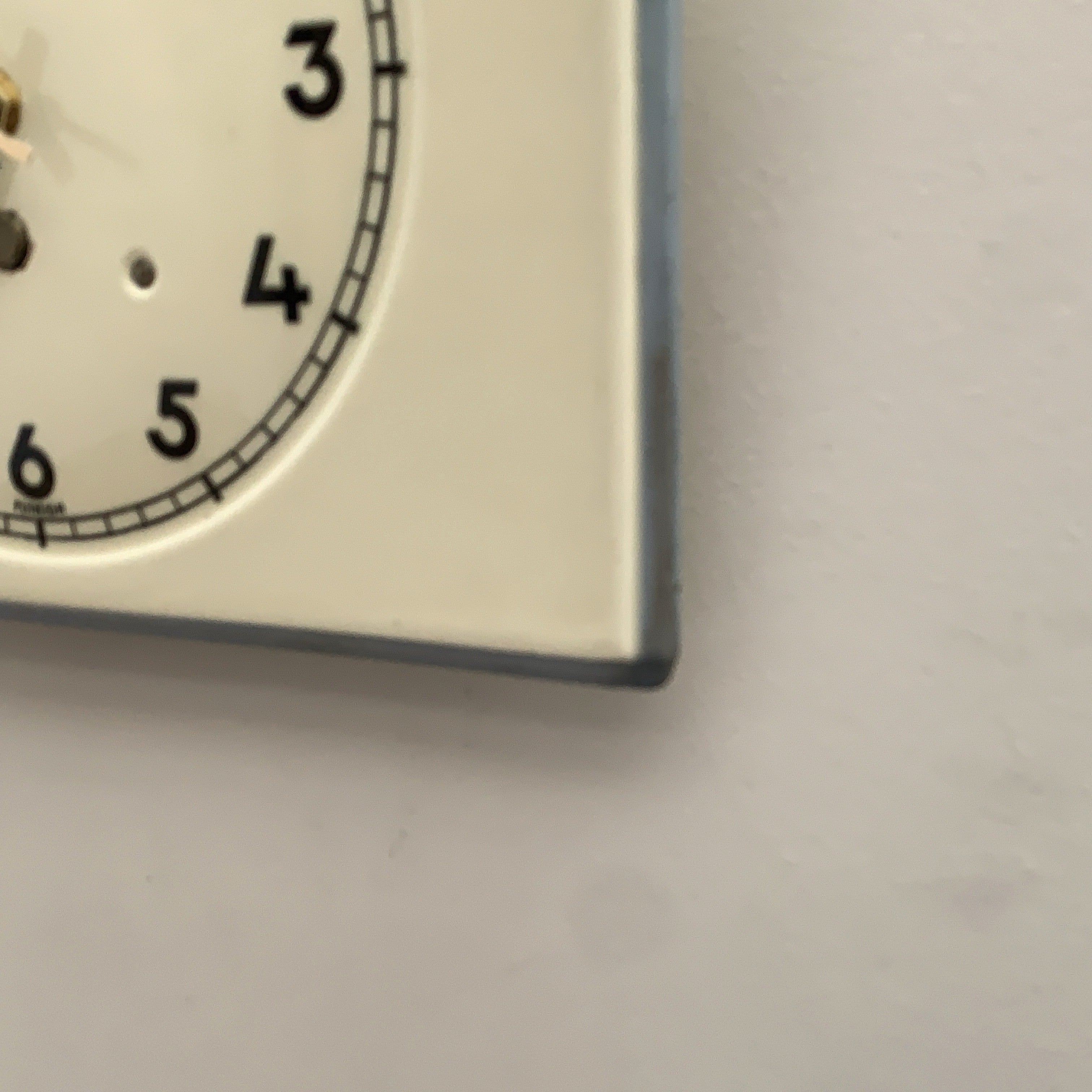 Vintage German Ceramic Wall Clock, 1930s Art Deco, Cream Ivory, 8 Day, Arched Case