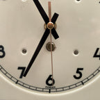 Vintage German Ceramic Wall Clock, 1930s Art Deco, Cream Ivory, 8 Day, Arched Case