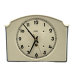 Vintage German Ceramic Wall Clock, 1930s Art Deco, Cream Ivory, 8 Day, Arched Case